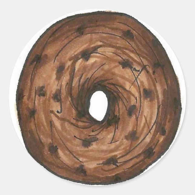 Sticker Rond Cinnamon Raisin Bagel NYC Bagages Petit déjeuner (Devant)
