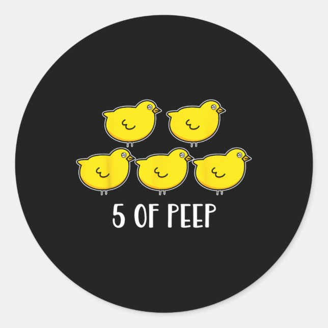 Sticker Rond Cinq De Peep Fun Respiratoire Thérapiste Ven (Devant)