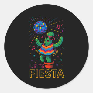 Sticker Rond Cinq mai fete mexicaine cactus party drôle vamosCi