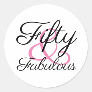 Sticker Rond Cinquante et fabuleux 50e anniversaire