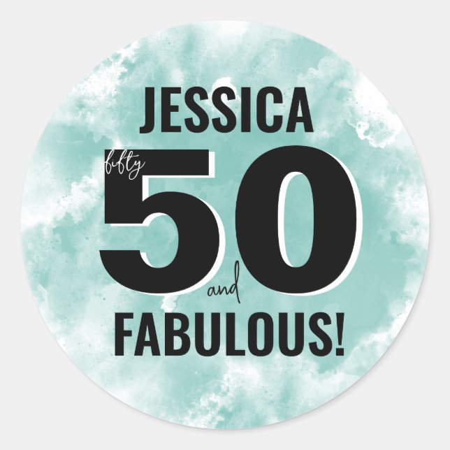 Sticker Rond Cinquante fabuleux 50e anniversaire moderne (Devant)