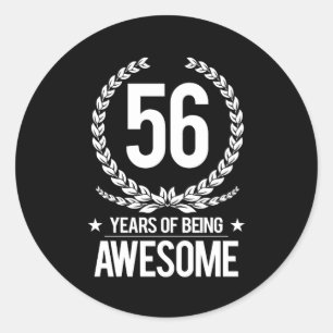 Sticker Rond cinquante-sixième Anniversaire (56 ans d'être
