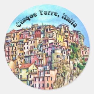Sticker Rond Cinque Terre, Italie