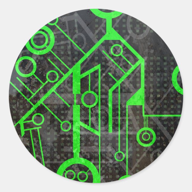 Sticker Rond Circuit vert (Devant)