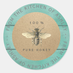 Sticker Rond Circulaire 100%Monnaie d'abeille artisanale de cui