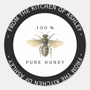 Sticker Rond Circulaire personnalisée Cuisine de miel fait mais