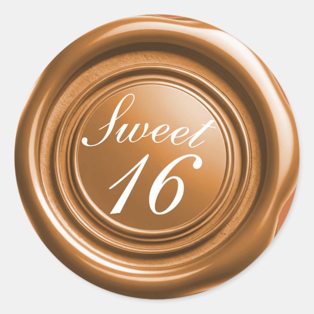 Sticker Rond Cire de scellement de bougie orange pour mariage d (Devant)