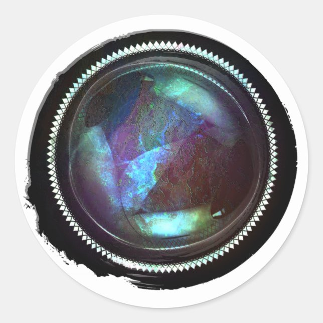 Sticker Rond Cire noire Mystique Topaz Opal Crest Seal (Devant)