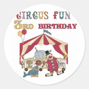 Sticker Rond Cirque 3e Anniversaire Tshirts et cadeaux