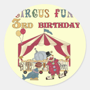 Sticker Rond Cirque 3e Anniversaire Tshirts et cadeaux