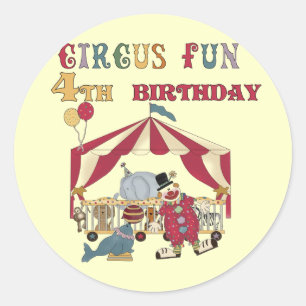 Sticker Rond Cirque 4e Anniversaire Tshirts et cadeaux
