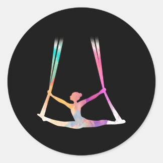 Sticker Rond Cirque de soie aérienne Yoga