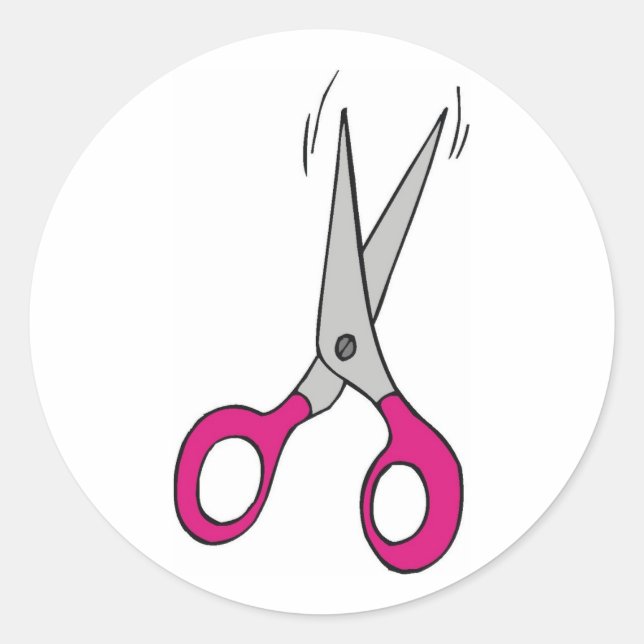Sticker Rond Ciseaux (Devant)