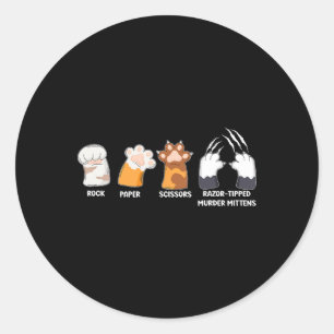 Sticker Rond Ciseaux de papier roche Razor Tibet Meurtre Mitten