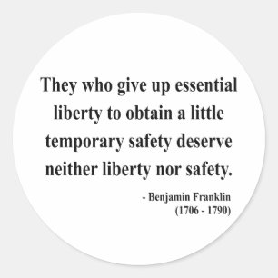 Sticker Rond Citation 1a de Ben Franklin