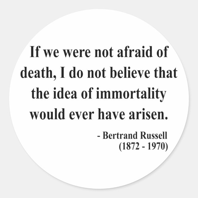 Sticker Rond Citation 1a de Bertrand Russell (Devant)