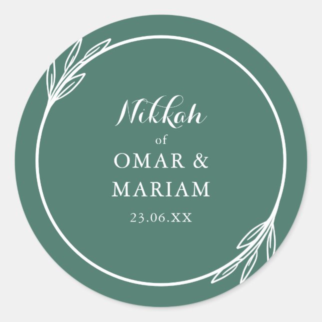 Sticker Rond Citation botanique de Nikkah Elegant Ivy (Devant)