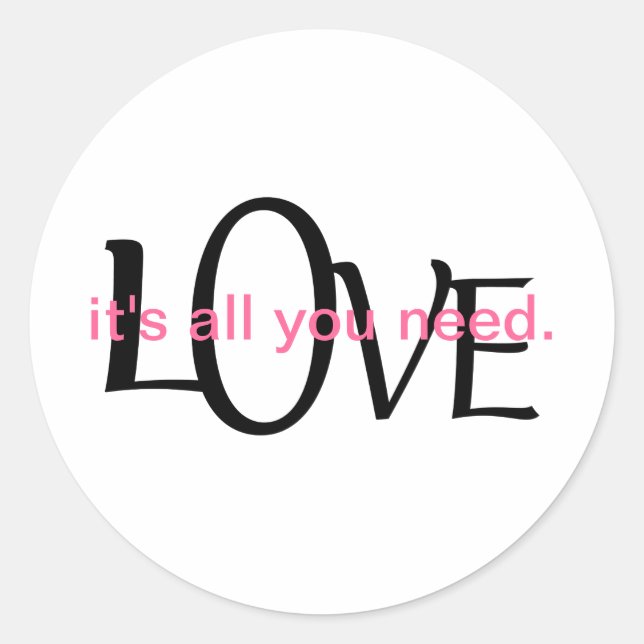 Sticker Rond Citation d'amour mignonne (Devant)