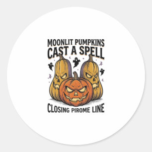 Sticker Rond Citation de citrouille d'Halloween Jack O Lantern