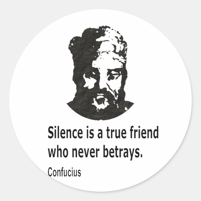 Sticker Rond Citation De Confucius (Devant)