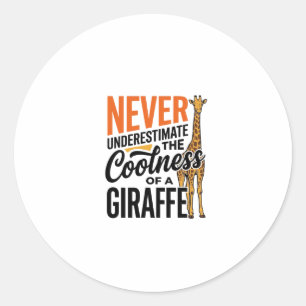 Sticker Rond Citation de girafe drôle design vintage vecteur T-