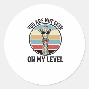Sticker Rond Citation de girafe drôle T-Shirt gravure vintage D
