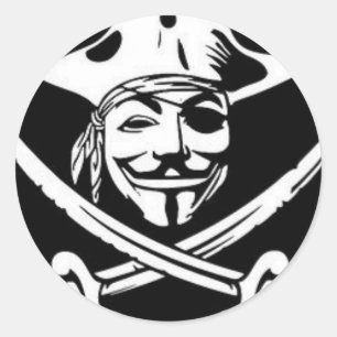 Sticker Rond Citation de Goethe avec pirate anonyme