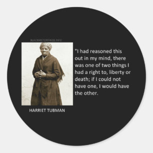 Sticker Rond Citation de Harriet Tubman