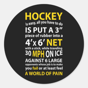Sticker Rond Citation De Hockey Le Hockey Est Un Cadeau Facile 