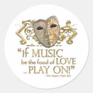 Sticker Rond Citation De La Douzième Musique De Nuit (Version O