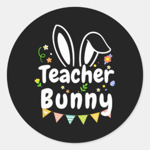 Sticker Rond Citation de la journée de Pâques Maître Bunny Cool