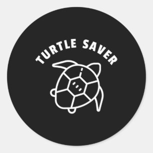 Sticker Rond Citation de la tortue - Graphique de la tortue mar