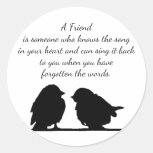 Sticker Rond Citation de l'ami Chanson dans votre coeur et les 