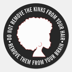 Sticker Rond Citation de l'Inspirational Marcus Garvey HAIR AFR