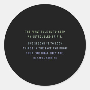 Sticker Rond Citation De Marcus Aurelius Stoic, Motivation De L