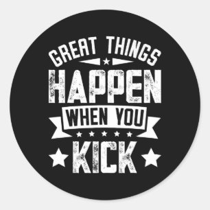 Sticker Rond Citation de mème de kickboxing 