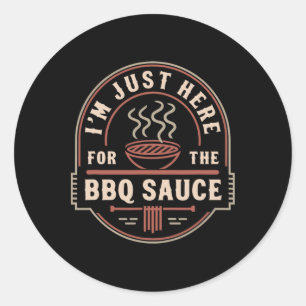 Sticker Rond Citation de papa fumeur de viande pour un BBQ drôl