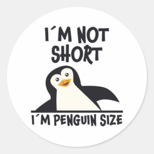 Sticker Rond Citation de pingouin amusant Conception de petits 