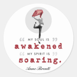 Sticker Rond Citation de poème Anne Bronte - Mon âme est éve