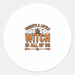 Sticker Rond Citation de sorcière d'Halloween Design vectoriel