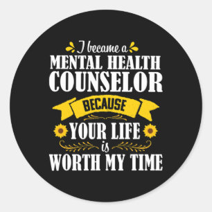 Sticker Rond Citation de tournesol mignon Conseillers en santé