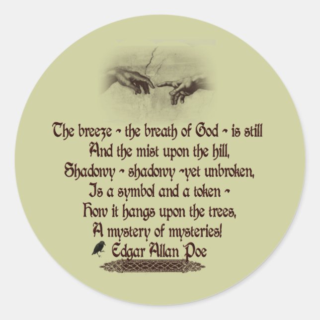 Sticker Rond Citation d'Edgar Allan Poe (Devant)