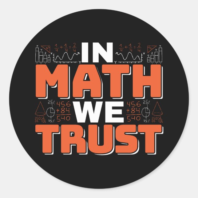 Sticker Rond Citation d'enseignant en mathématiques - En mathém (Devant)