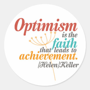 Sticker Rond Citation d'Helen Keller Optimisme