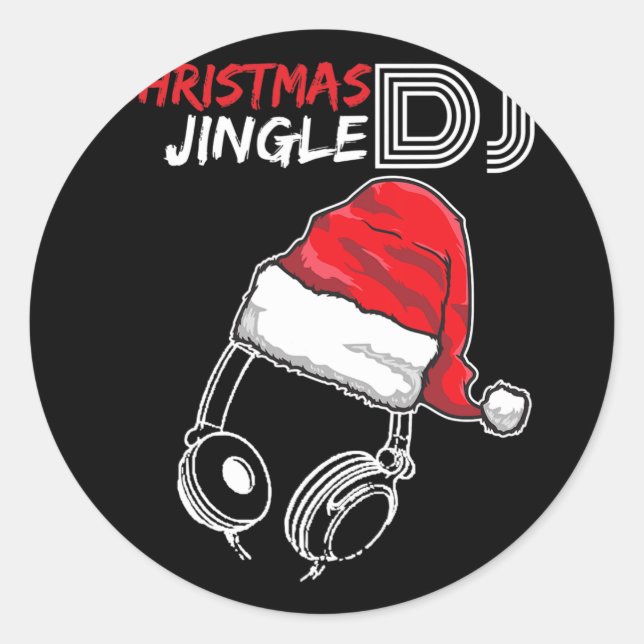 Sticker Rond Citation Dj Christmas Jingle - Dons Drôle Et Prese (Devant)