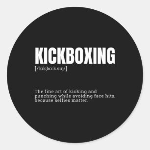 Sticker Rond Citation drôle de définition de hobby de kickboxin