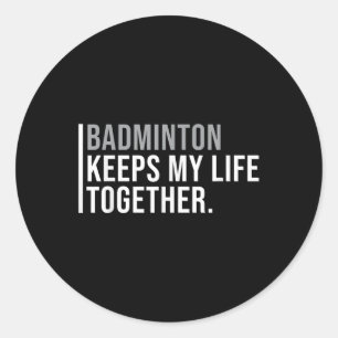 Sticker Rond Citation du joueur de badminton de badminton