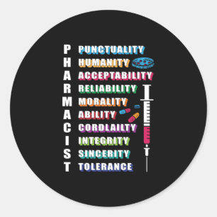 Sticker Rond Citation du pharmacien Technicien en pharmacie Pha