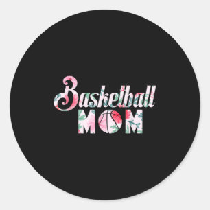 Sticker Rond Citation du ventilateur de basket de maman Basketb