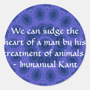 Sticker Rond Citation Immanuel Kant Animal Rights